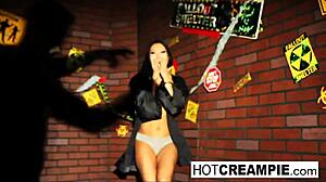 Hey, Check Asas Zombie in Wild Anal Creampie Action!