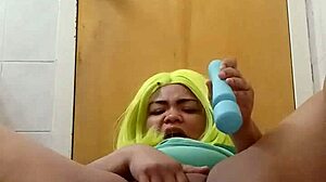 Sexy girl squirts like water park with vibrator