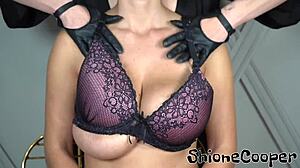 Katerina Hartlova's huge natural tits bounce as I play with her nipples!