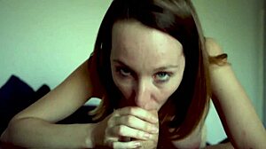 Brunette Couple Feels Ecstasy Swallowing Huge Cum Load