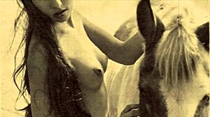 Vintage beauty bent over doggystyle