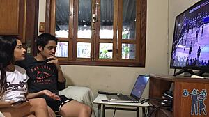 she annoyed me during the game so i had to handle it firmly