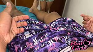 Big ass blonde niece bends over for doggystyle fuck before stepparents arrive