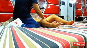 Room Casting 8 Perla Rica Venezolana Jovencita Gets Full Body Massage with Vagina Fingering