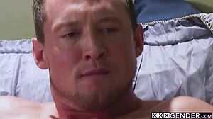 two horny shemales ella hollywood sucking guys dick in threesome sex