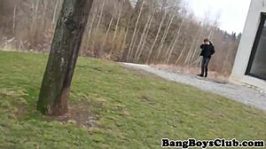 euro twink amateur gets barebacked outdoors