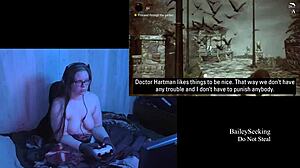 Naked BBW Brunette Plays Alan Wake Part 7