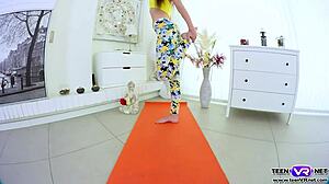 Teen dildo fuck after yoga