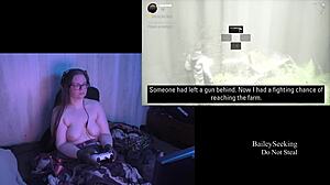 Naked BBW Brunette Plays Alan Wake Part 7