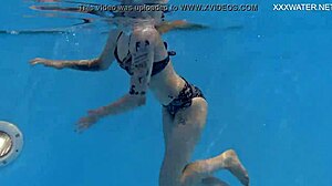 Cute Blonde Finnish Pornstar Mimi Cica Dives Deep in Pool Action