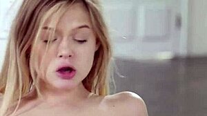 petite blonde lesbian gets pussy fingered by busty friend