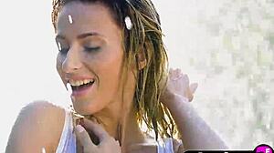 cara mell exposes her wet curvy body as a gorgeous milf model