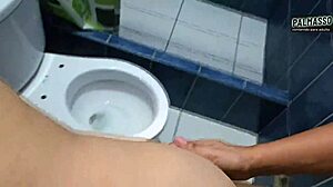 I followed my friend's mom and we had quick sex in the bathroom.