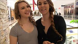 Kimmie and Mackenzie Flash Cute Tits in Public Outdoor Tease