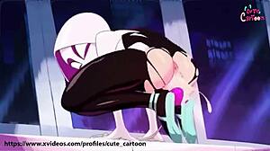 Spider Gwen Stacy in complete cartoon anime hentai video