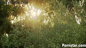 Gorgeous babe Dru Berrymore sucks big cock outdoors in boots, then gets fucked and cums