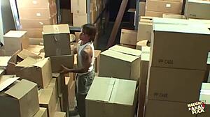 i saw this brunette at work, bored, and she decided to fuck her colleague anally