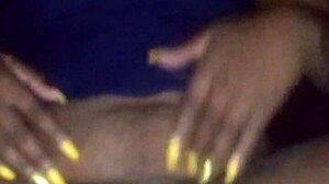 Ebony Babe Fingers Her Small Tits And Big Ass During Solo Masturbation Massage