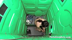 Porta Gloryhole Milf Craves to Suck Cock in Public. My Desire Burns for Every Drop!