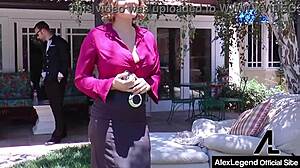 French Alex Legend Fucks The Realtor Krissy Lynn At The Backyard, Teasing Her Pussy With Outdoor Passion