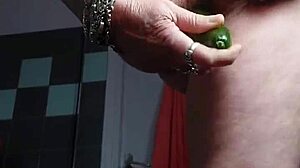 Does Oma Fuck Her Hairy Pussy With Cucumber?