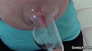 Unfaithful English Mature Lady Sonia Flashes Massive Jugs In Tight Lingerie Fetish