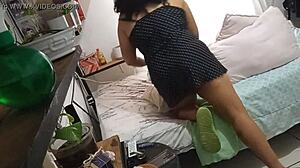 Milf Madurita Cleaning Her Room Caught on Hidden Camera