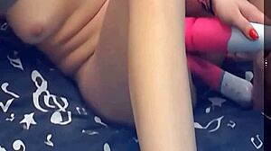 Girl boldly uses two vibrating dildos in mmf threesome pussy play