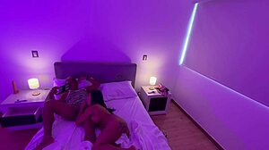 stepmom shares bed and takes anal sex backstage