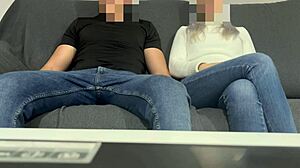 Girlfriend's Friend Blows Me in Jeans Waiting for Shower