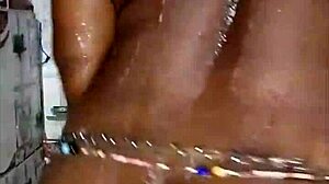 black ebony fucks and dances in the shower