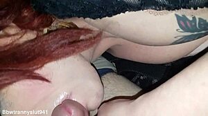 sucking and teasing cock in shemale pornstar scene