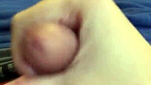 Skinny Guy Jerks Off On Bed And Fails NNN Challenge With Big Cock