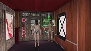 Sporty brunette in perverted fashion gets sexy in fallout game