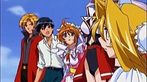 Busty anime teen's pussy gets ravaged hard