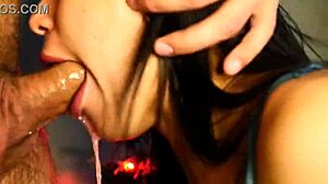 Close-up view of Christmas-themed oral and intimate activities