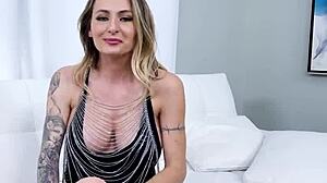 Man, I can’t even talk right, watching this busty blonde slut gag on it!