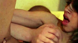 i give brunette glasses facial and fuck