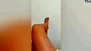 shy hottie with red pedicure showed off her sexy legs on camera - luxuryorgasm