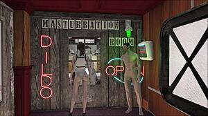 Sporty brunette in perverted fashion gets sexy in fallout game