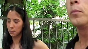 Brunette asks, Want to join our threesome?