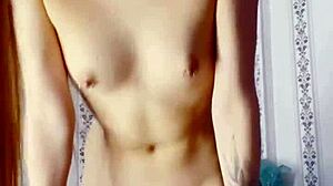 ki-sim rides a huge dildo in cowgirl position