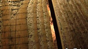 Voyeur Lesbian Spies Through Floor, Fingers Herself in Secret Arousal