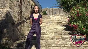 amandine, young french student, looking for some fun outdoor action