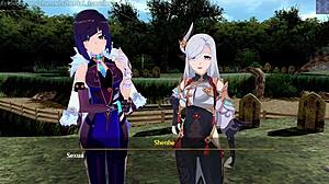 genshin impact yelan and shenhe swap steamy positions in wild 3d action