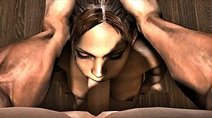 Art of Hentai and pornographic images with a blonde girl in a Resident Evil 5 setting