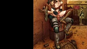 Art of Hentai and pornographic images with a blonde girl in a Resident Evil 5 setting