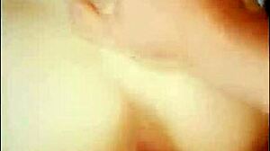 Tinder girl reveals bedroom and round ass on first date, soon covered in cum.