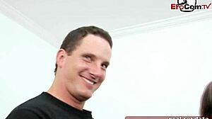 Skinny British Milf with Small Tits Gets Fucked Hard by German Brunette