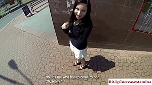 Blonde teen bent over for doggystyle fucking outside!